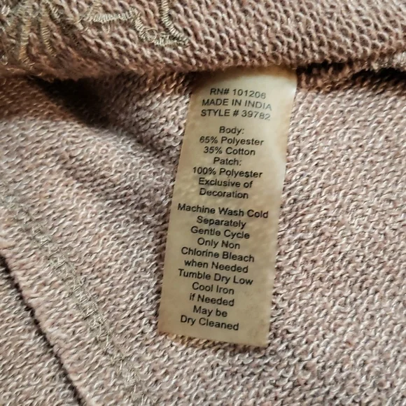 Soft Surroundings Patchwork Pullover Sweater, Color brown Velvet Size XS - Picture 11 of 14